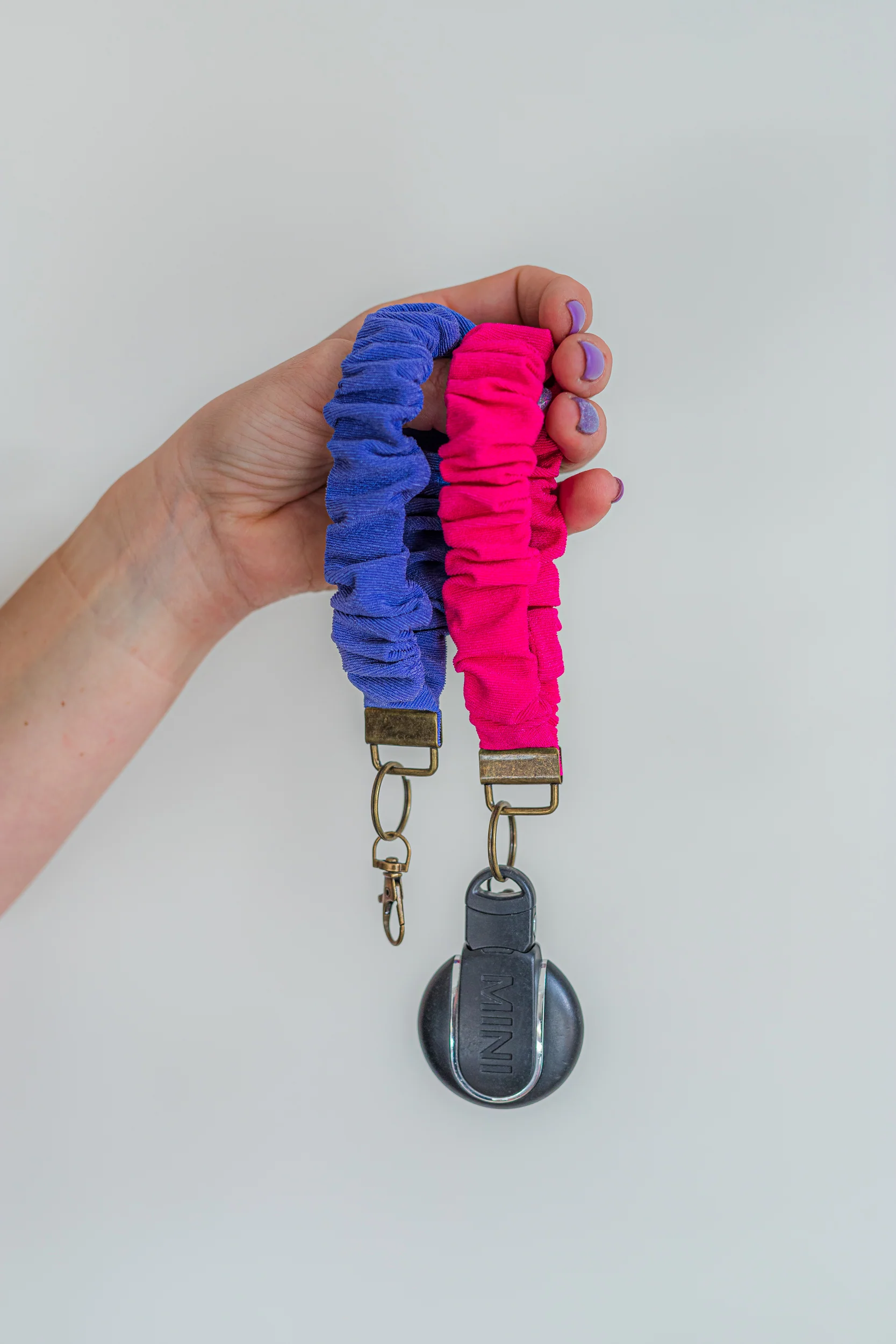 Scrunchie sleutelhanger - Rib Lente Fel Roze - Image 2
