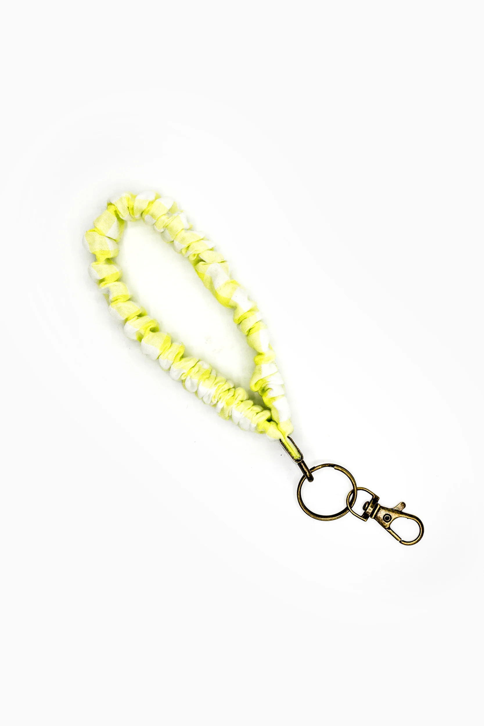 Scrunchie sleutelhanger - Seersucker Geel